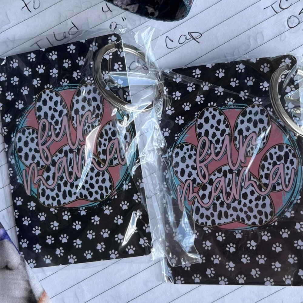 Fur Mama Card Size Keychains